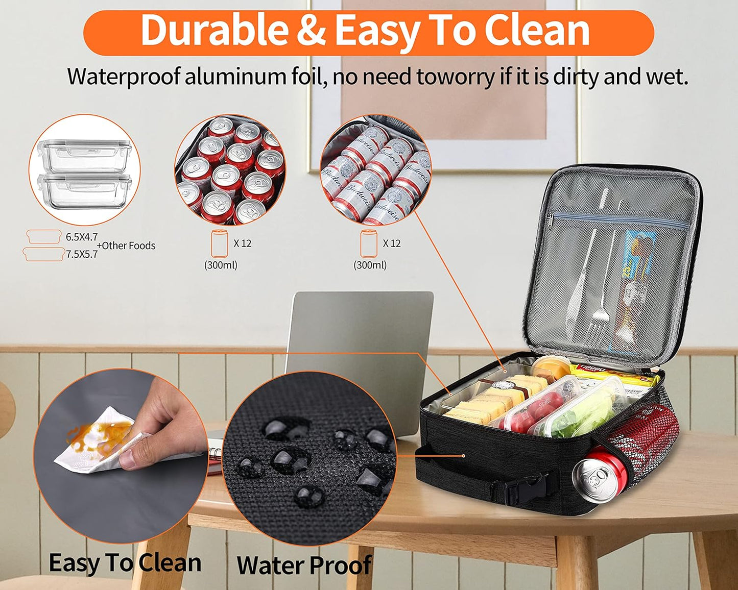 Lunch Box for Men - Reusable Lunch Bag Men Adult Women- Insulated Small LunchBox