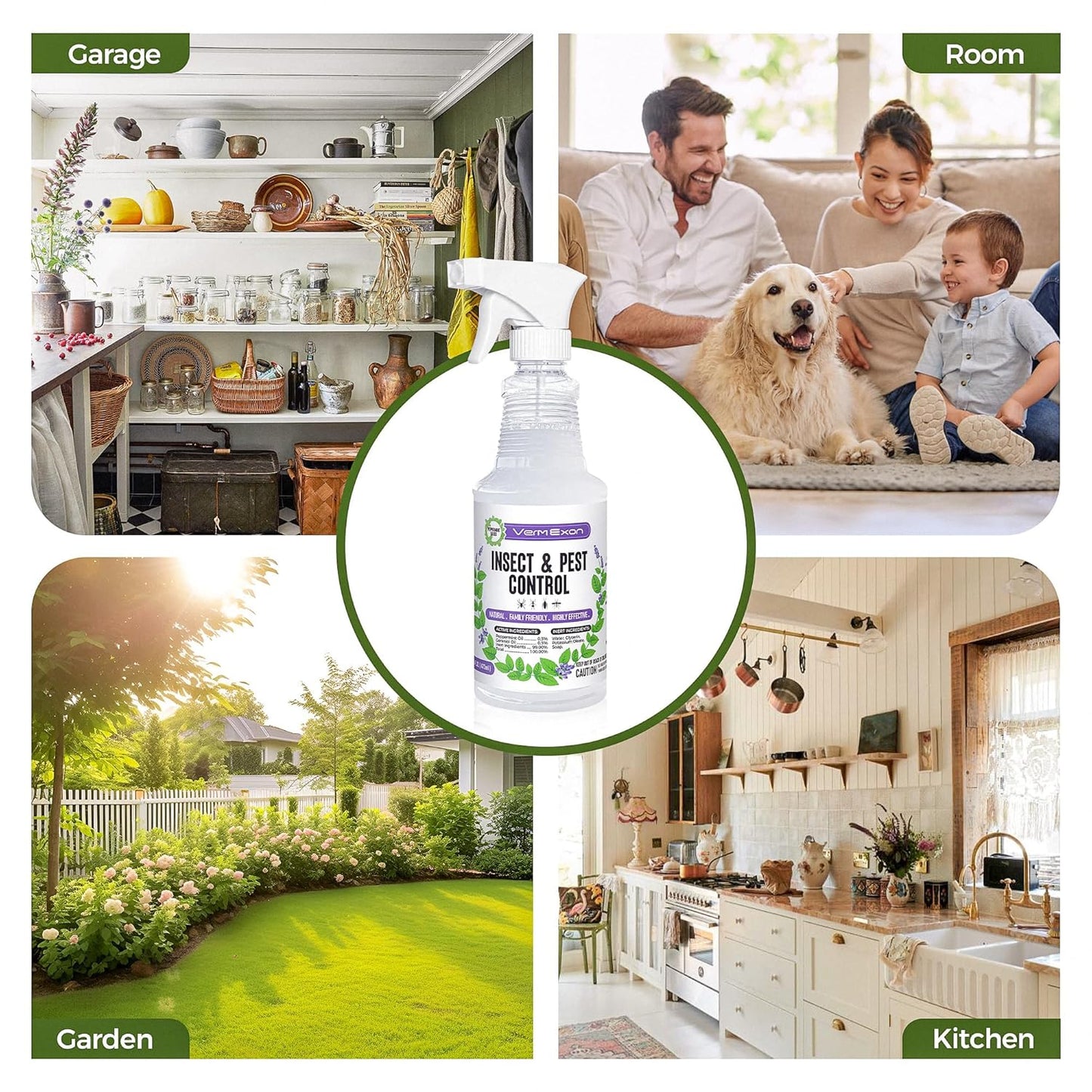 Peppermint Oil Insect & Pest Control Spray – 16oz Natural Plant-Based Bug Killer for Spiders, Ants, Flies, and Other Insects, Safe for Home & Kitchen Use