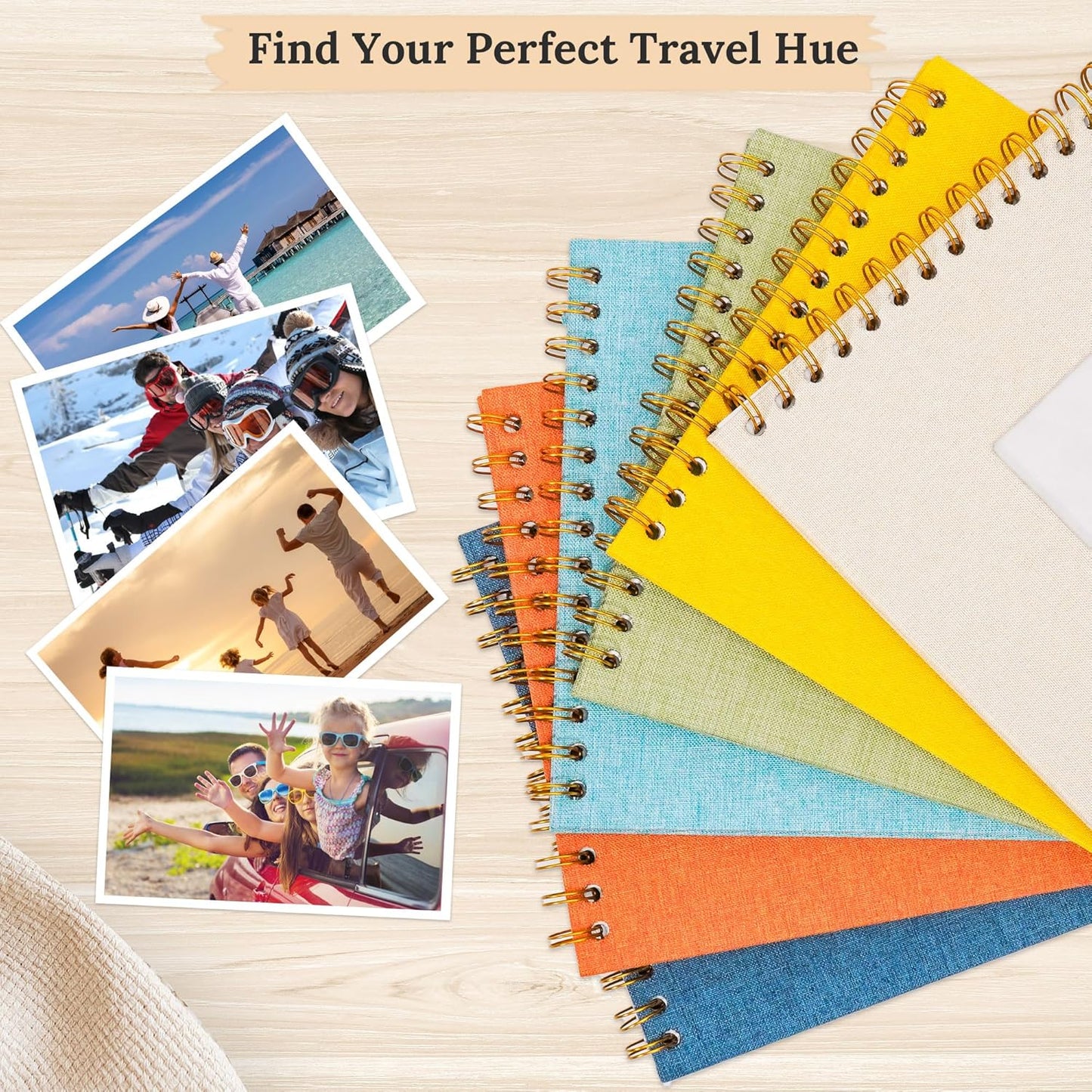 8 x 8 Inch Scrapbook Photo Album Linen Cover, Hardcover Kraft White Pages Memory Book, for Travel Wedding Guest Book Christmas Baby Shower (20 Sheets/ 40 Pages,Beige)