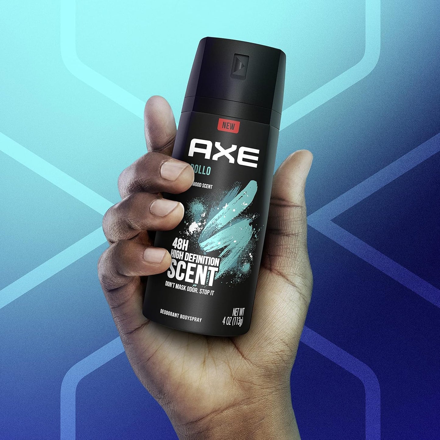 AXE Apollo Body Spray Deodorant for Long-Lasting Odor Protection, Sage & Cedarwood Deodorant for Men Formulated Without Aluminum 4 Ounce (Pack of 4)