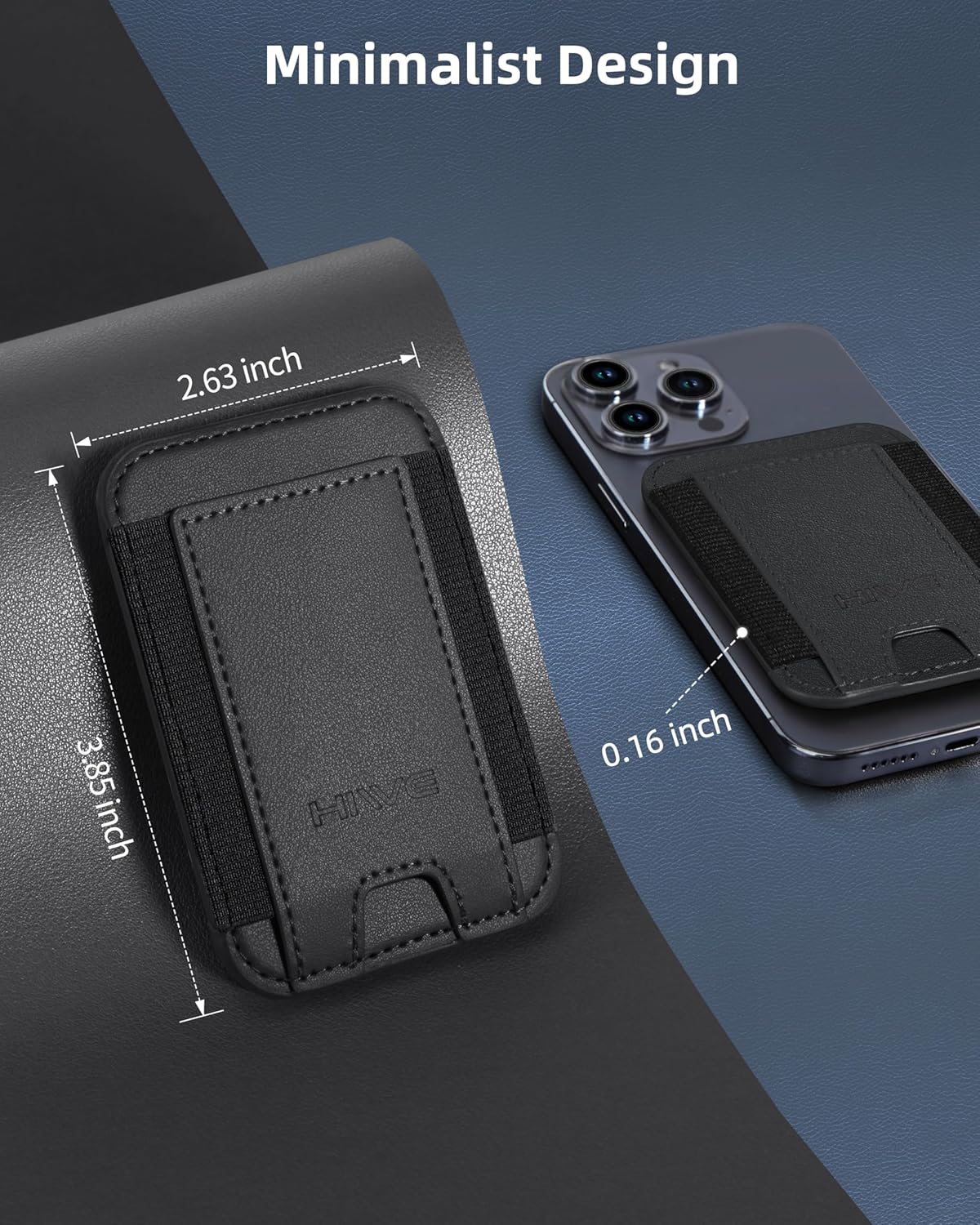 for MagSafe Wallet, Stronger Magnetic Wallet for iPhone 17/16/15/14/13/12 Series, 7 Cards Holder, Magnetic Phone Wallets, Vegan Leather Minimalist Slim RFID for iPhone Wallets, 1 Slot, Black & Black