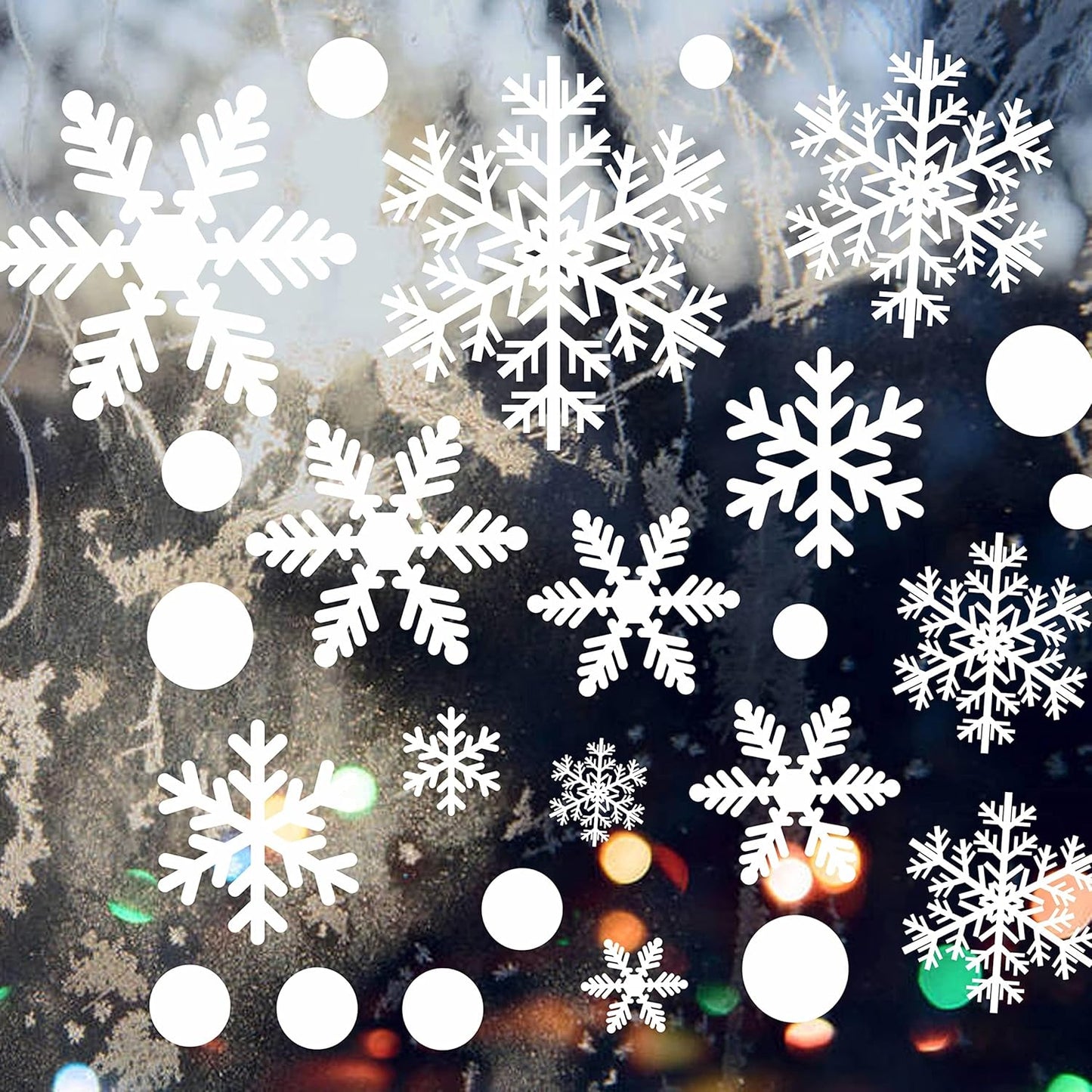 321pcs Christmas Window Decals - 9 Sheets of Snowflakes, Winter & Holiday Designs for Glass Windows