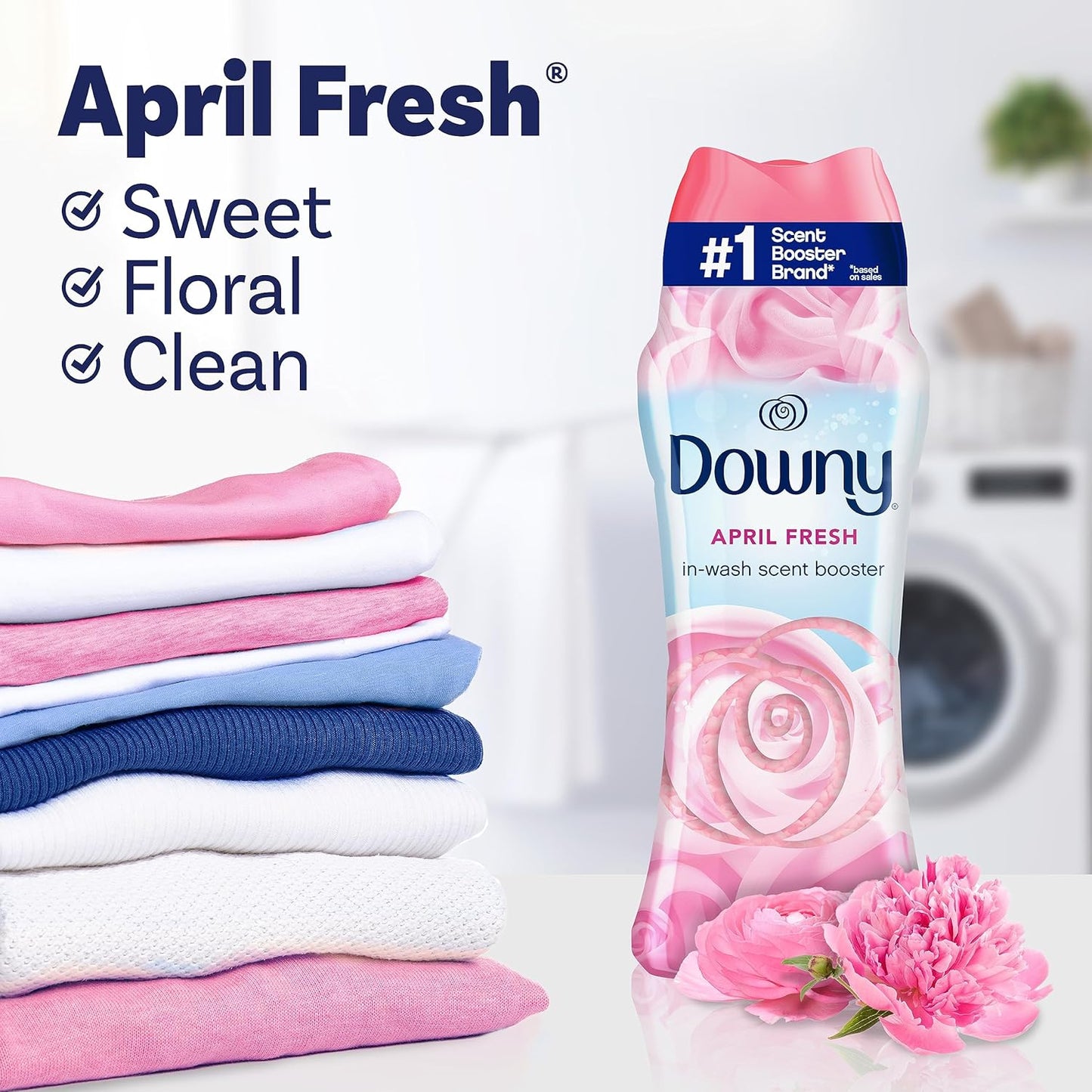 Downy In-Wash Laundry Scent Booster Beads, Downy Scent Booster Beads, Laundry Scent Boosters, Odor Eliminator, 24oz
