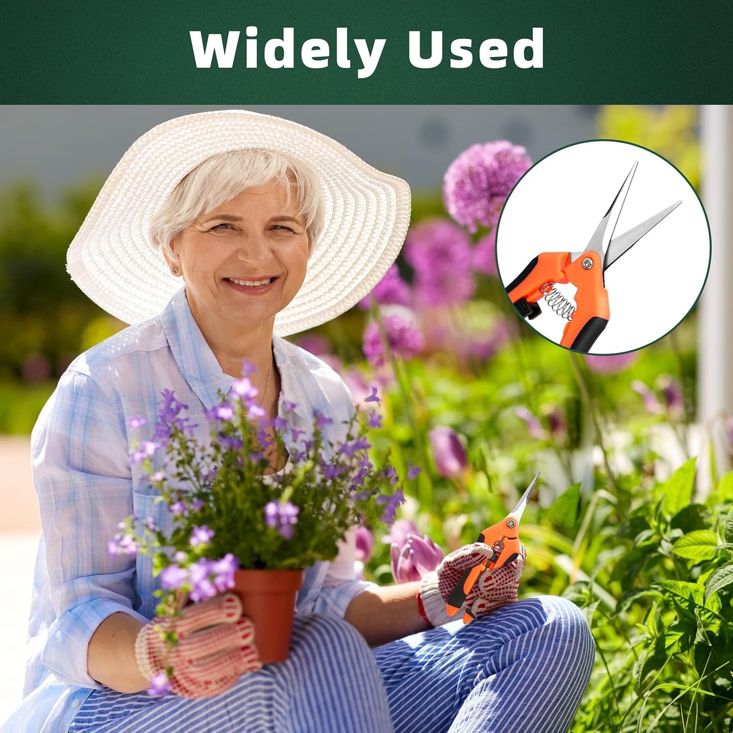 3-Pack Stainless Steel Pruning Shears, Pruning Snips and Clippers for Gardening - Cart Shape