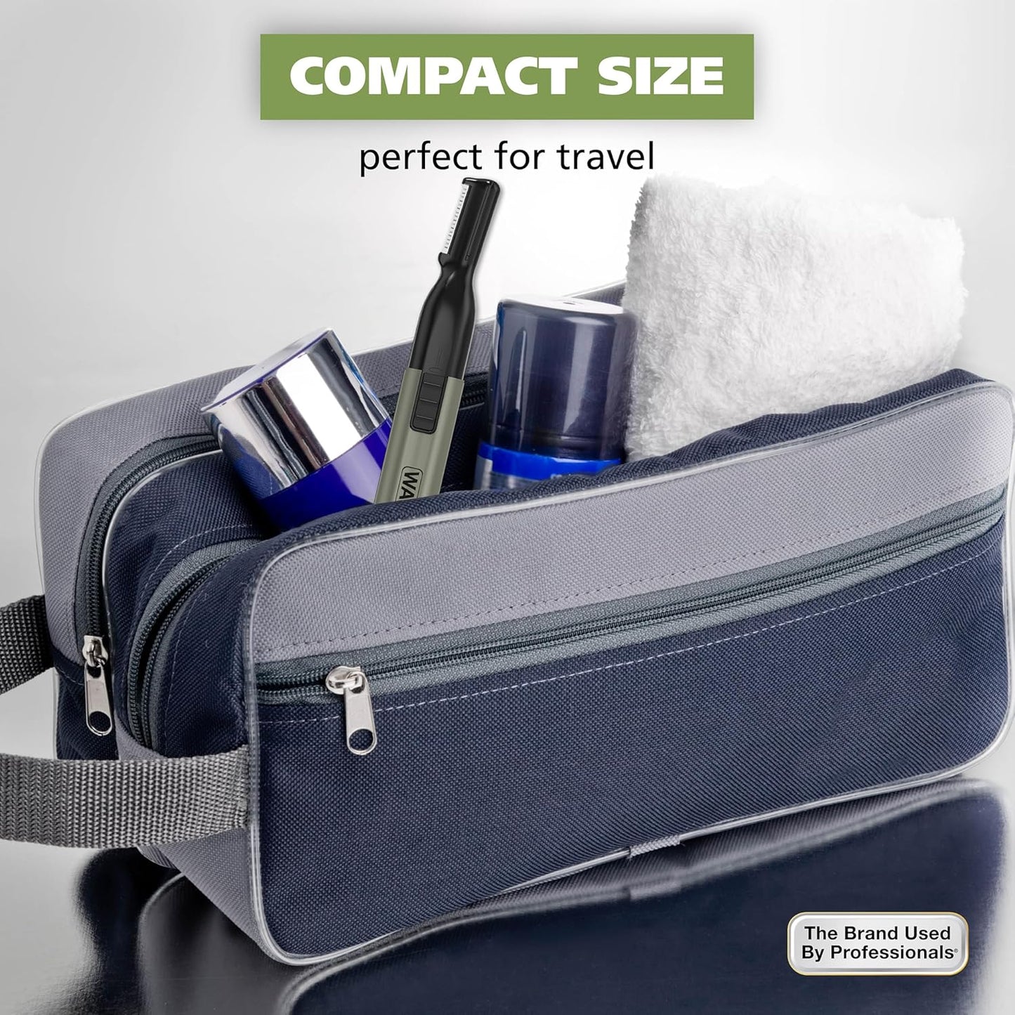 Wahl Micro Groomsman Battery Personal Trimmer for Hygienic Grooming with Rinseable, Interchangeable Heads for Eyebrows, Neckline, Nose, Ears, & Other Detailing - 05640-600