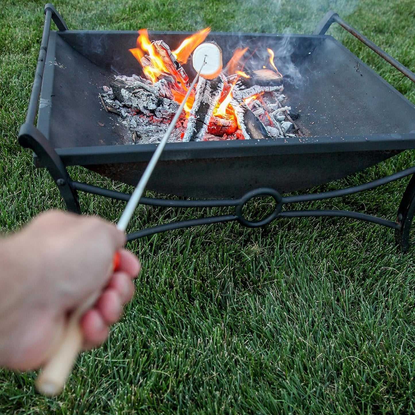 MalloMe Smores Sticks for Fire Pit Long - Marshmallow Roasting Sticks Smores Kit - Smore Skewers Hot Dog Fork Campfire Cooking Equipment, Camping Essentials S'mores Gear Outdoor Accessories 32" 5 Pack