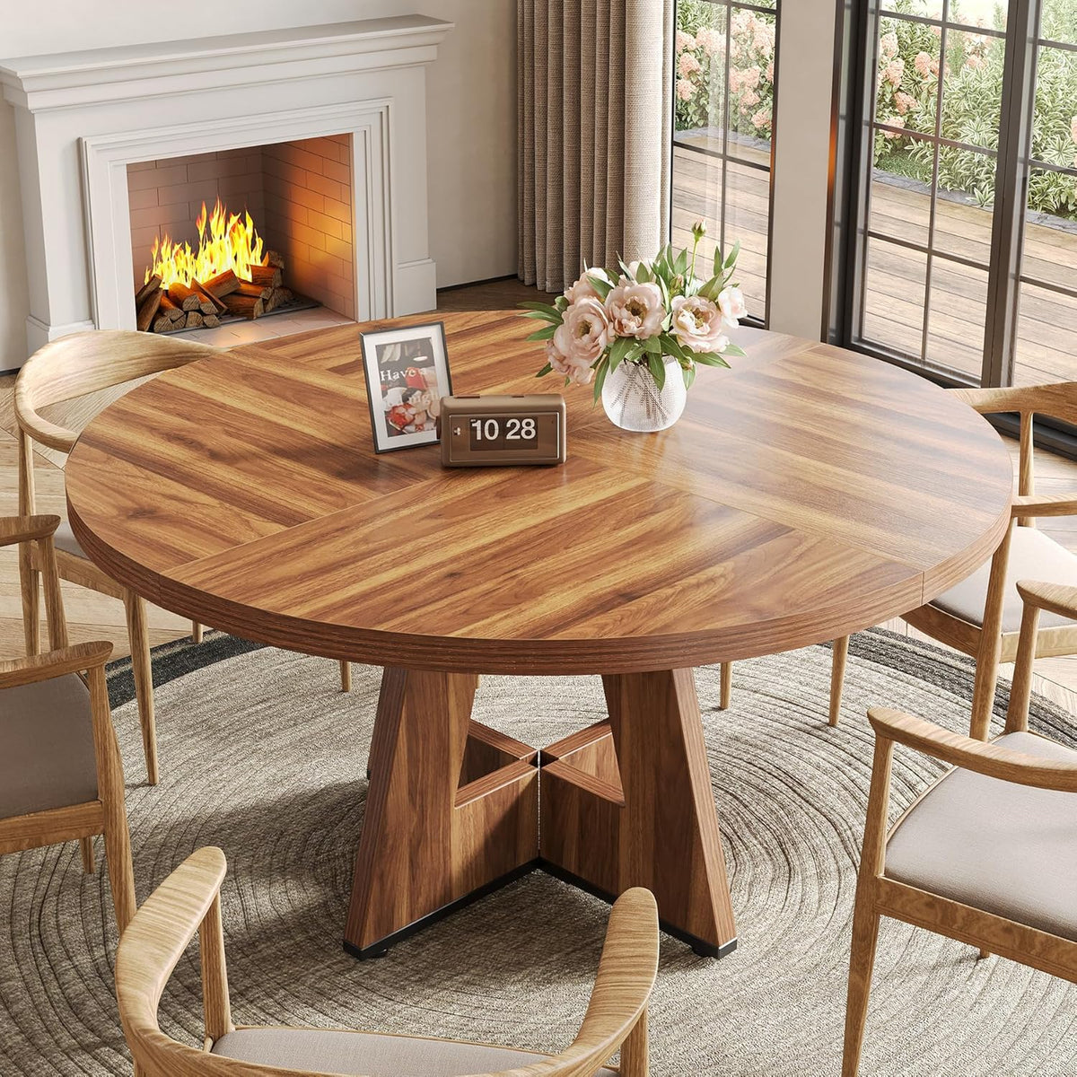 LITTLE TREE Round Dining Table for 4-6 People