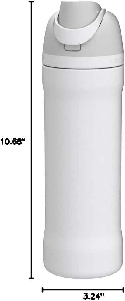 Owala FreeSip Insulated Stainless Steel Water Bottle with Straw, BPA-Free Sports Water Bottle, Great for Travel, 24 Oz, Shy Marshmallow