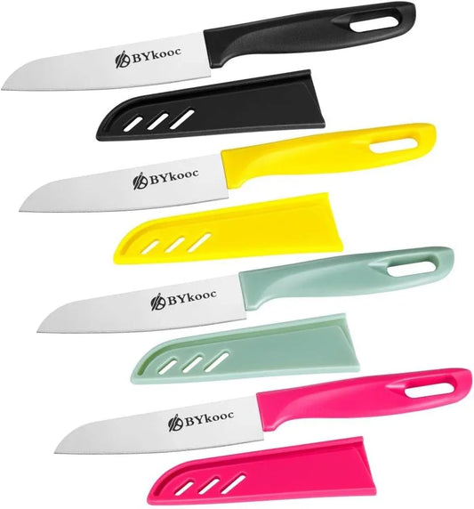 8-Piece Paring Knife Set – German Steel with Sheaths & Ergonomic Handles - Cart Shape