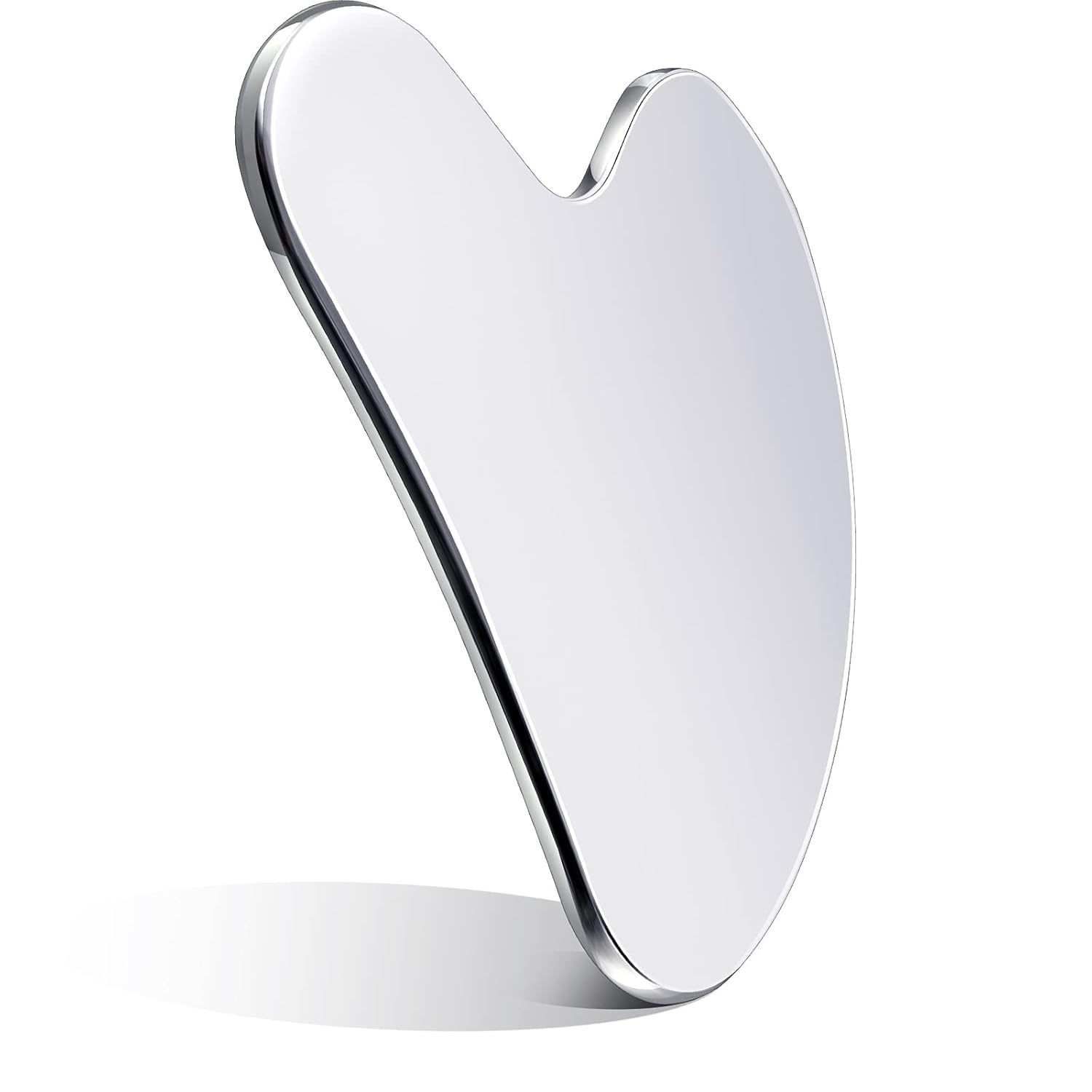 Nuanchu Stainless Steel Gua Sha Facial Tools Lymphatic Drainage Massager Guasha for Face Metal Gua Sha Skin Self Care Gifts Face Sculpting Guasha for Body Eyes Jawline Shaper with Pouch(Silver)