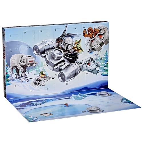 STAR WARS Advent Calendar, 24 Pieces Including Micro Figures & Vehicles, Countdown Calendar, Surprise Toys for Boys & Girls Ages 4+ ( Exclusive)