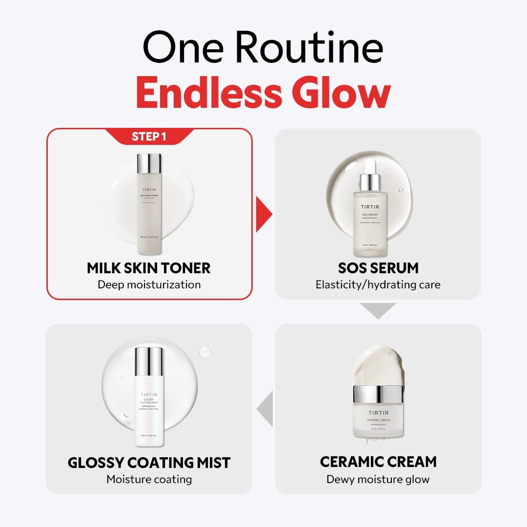 TIRTIR Milk Skin Rice Toner - Deep Moisturizing, Hydrating and Refreshing for face, Niacinamide, Ceramide, Rice Bran Extract, Nature-Oriented Ingredients, Korean Skin Care, Vegan, 150ml / 5.07 fl.oz.