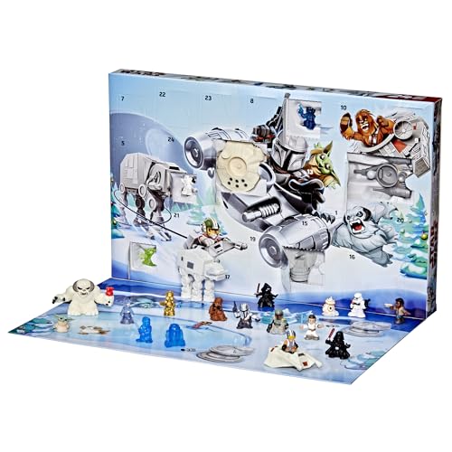 STAR WARS Advent Calendar, 24 Pieces Including Micro Figures & Vehicles, Countdown Calendar, Surprise Toys for Boys & Girls Ages 4+ ( Exclusive)