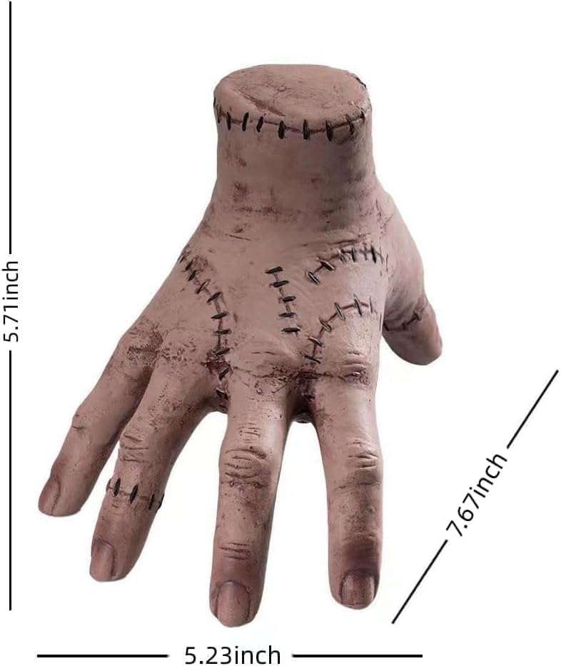 Wednesday Addams Family Thing Hand, Cosplay Hand by Addams Family, Fake Hand Toys Scary Props Halloween Decorations Prop Movie, (HWDA-BACX)