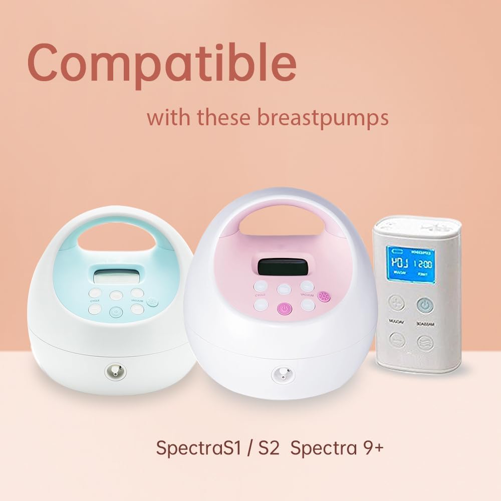 PumpMom-us Breast Pump Parts for Spectra, Replace Duckbill Valves Tubes Backflow Protector Membrane for Spectra S1 S2 9 Plus Breastpumps