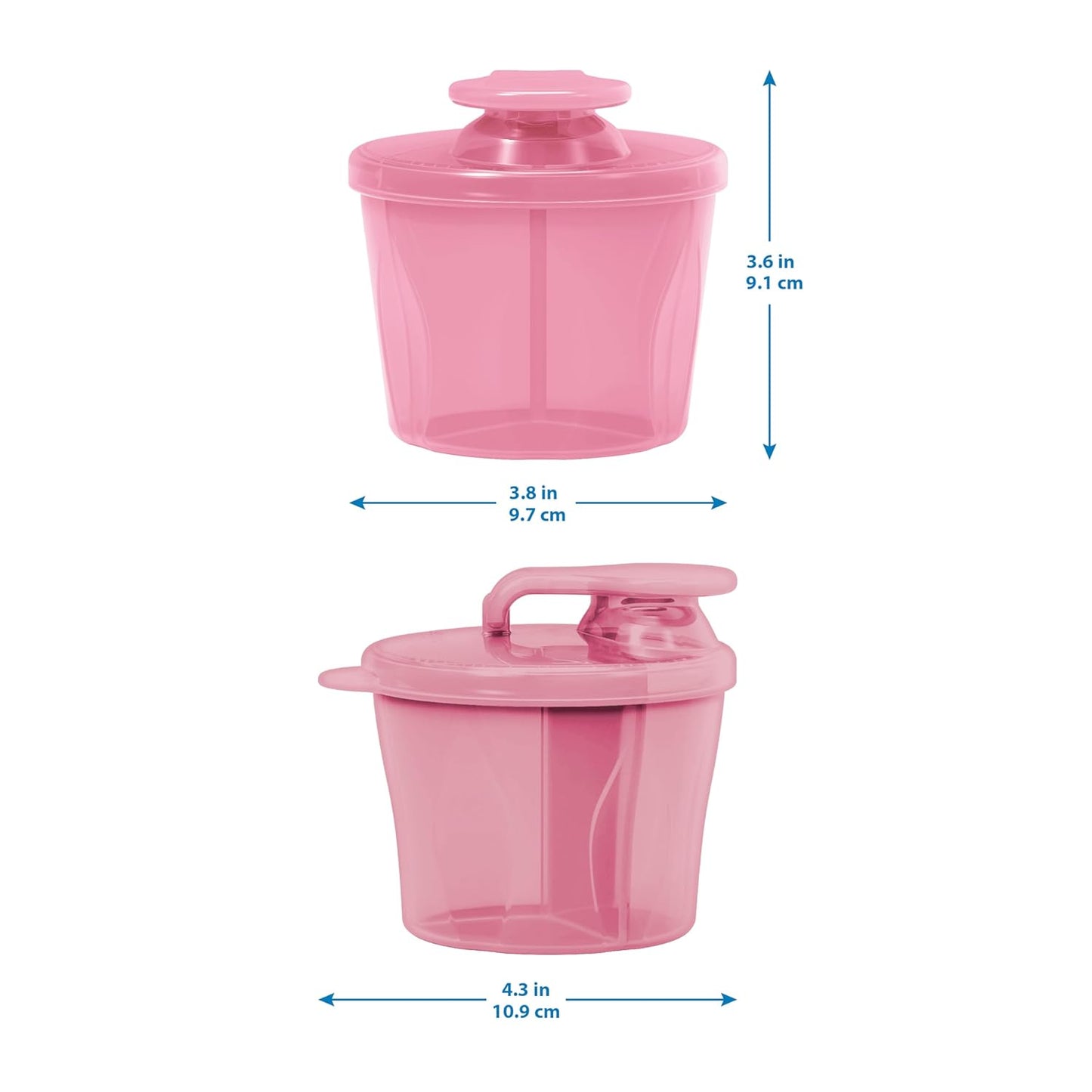 Dr. Brown's Travel Formula Dispenser with Lid, BPA Free - Pink - Holds 27oz