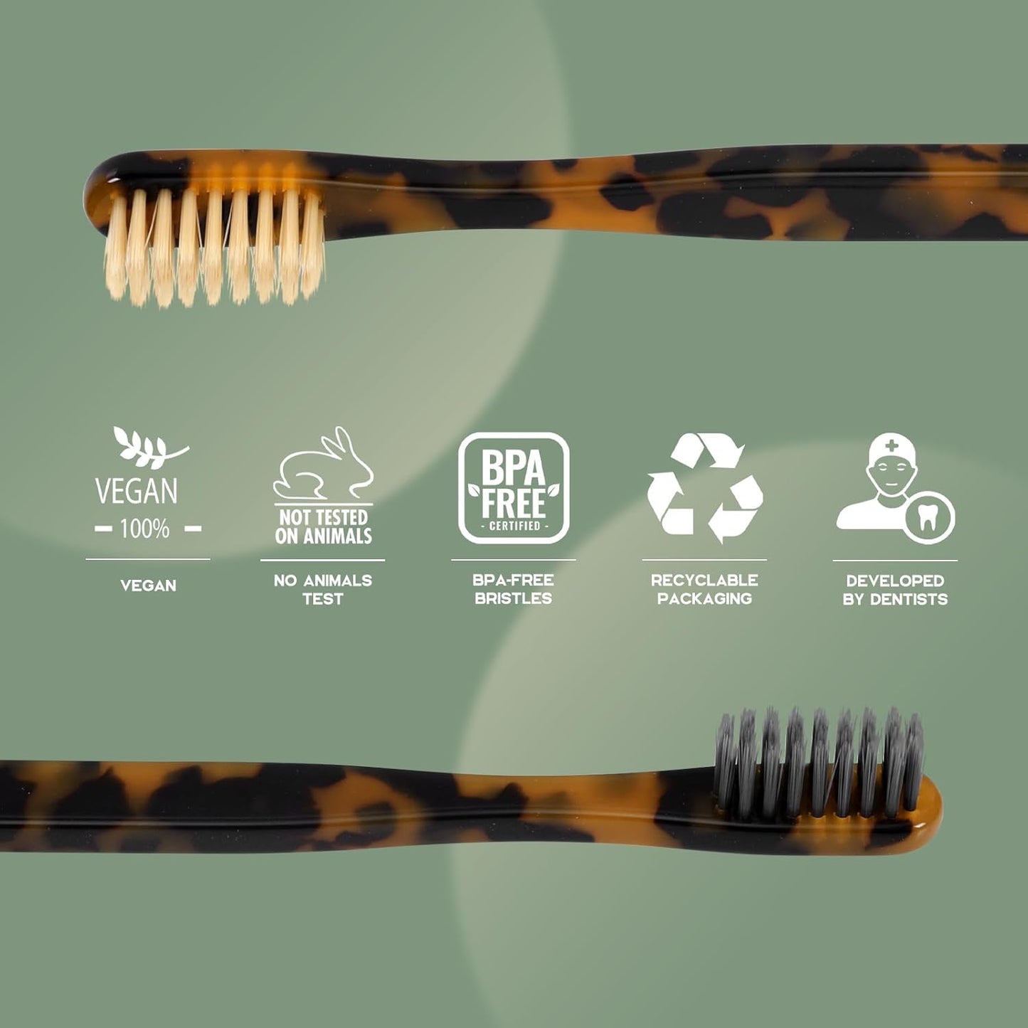 Biodegradable Eco-Friendly Cellulose Acetate Toothbrushes - 8 Count