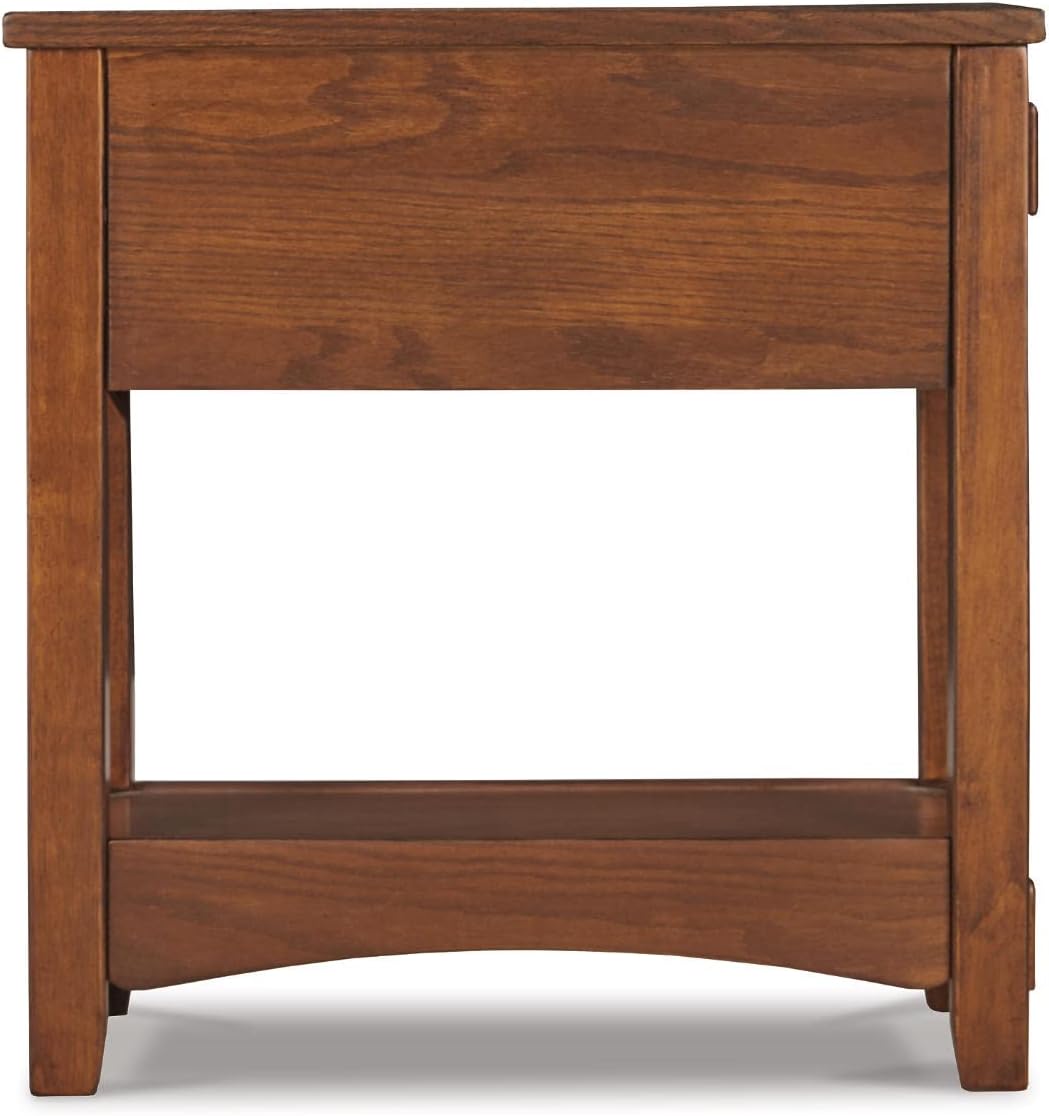 Signature Design by Ashley Breegin New Traditional Wooden Chair Side End Table with 1 Drawer and 1 Fixed Shelf, Brown