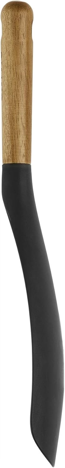 STAUB Multifunction Spatula Spoon, Great for Both Cooking and Serving Durable BPA-Free Matte Black Silicone, Acacia Wood Handles, Safe for Nonstick Cooking Surfaces