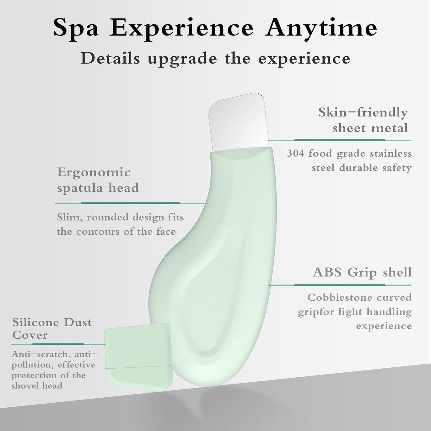 Blackhead Remover Tool, Silicone Face Scraper for Deep Cleansing, Skin Scrubber Face Spatula, Nose Blackhead Remover, Skin Care Tool for Men and Women (Green)