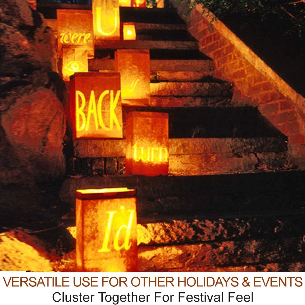 4-Pack Halloween LED Pumpkin Lights Battery Operated - Orange Pumpkin Lights with Timer and Remote Halloween Decor - Jack-O-Lantern Decoration Outdoor