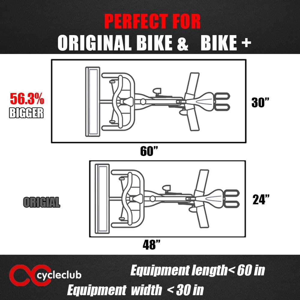 Bike Mat Compatible with Peloton Bike,Elliptical,Treadmill Mat, 6mm Thick, Under Exercise Bike Trainer Pad for Indoor Stationary Spin Bike Gym Equipment Hardwood Floor Carpet Protector