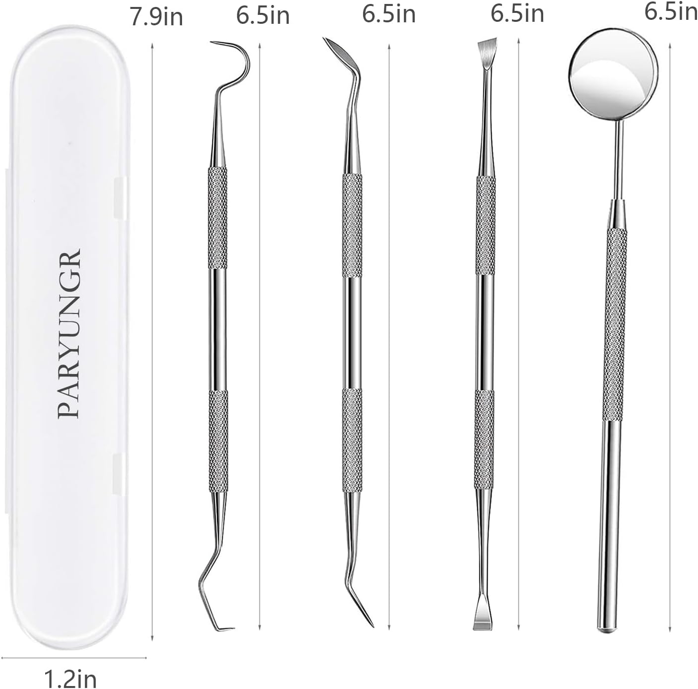 Dental Tools, Professional Teeth Cleaning Oral Care Hygiene Kit, Stainless Steel Dental Pick Tooth Scraper Tartar Plaque Remover for Dentist, Personal, Pet Use with Storage Box