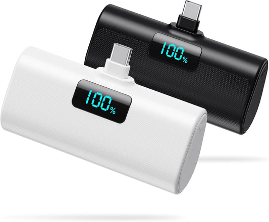 [2-Pack]Portable Charger for iPhone 16 Series,Upgraded 5200mAh PD USB C Power Bank Built-in USB-C Connector, Battery Pack Compatible with iPhone 16/16 Plus/16 Pro/16 Pro Max/15 Series, Samsung, Android