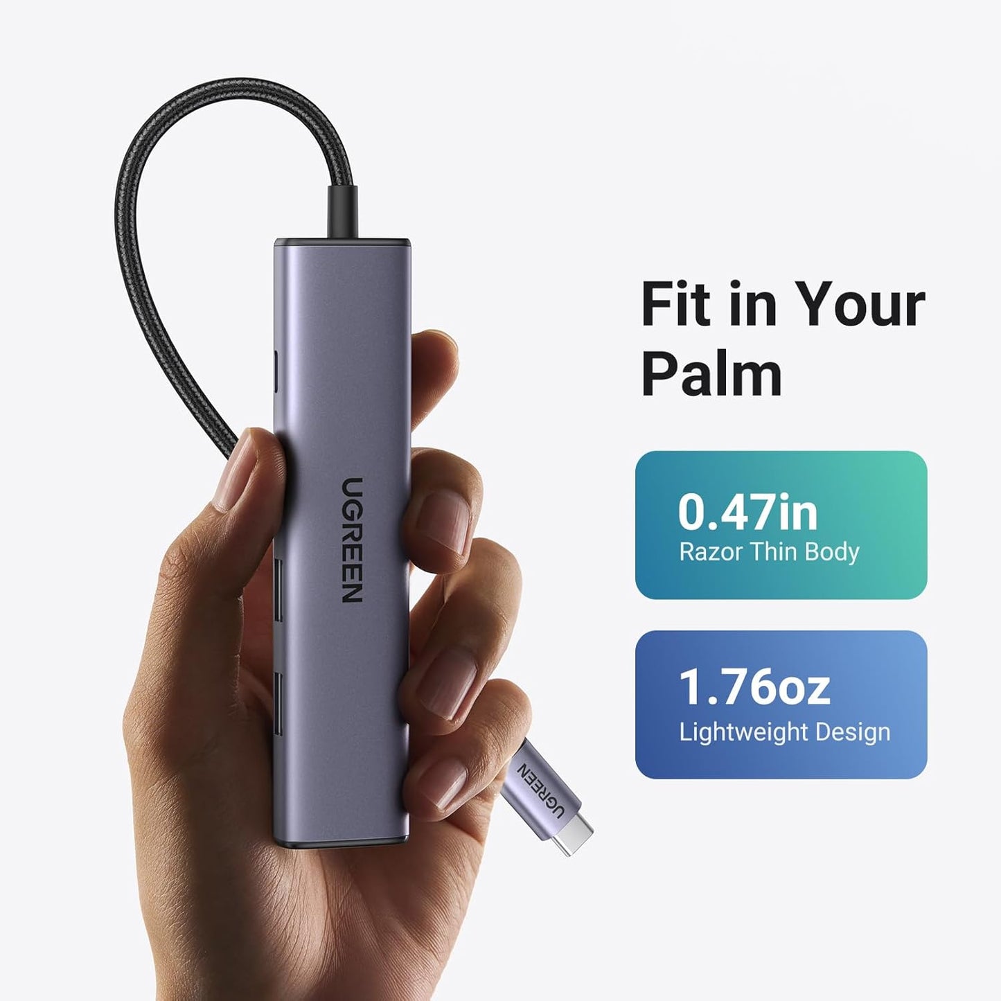 UGREEN Revodok 105 USB C Hub 5 in 1 Multiport Adapter 4K HDMI, 100W Power Delivery, 3 USB-A Data Ports, USB C Dongle for MacBook Pro/Air, iPad Pro, iMac, iPhone 16 Pro/Pro Max, XPS, Thinkpad