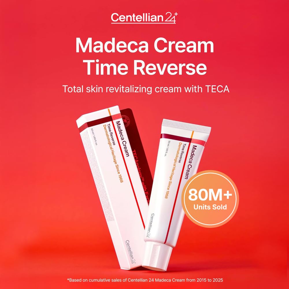CENTELLIAN 24 Madeca Cream Time Reverse (1.69fl oz) - Advanced Fast-Absorbing & Nourishing, Hydrates, Firms & Reduces Wrinkles, Low Irritation, Korean Skin Care Centella Asiatica, Collagen