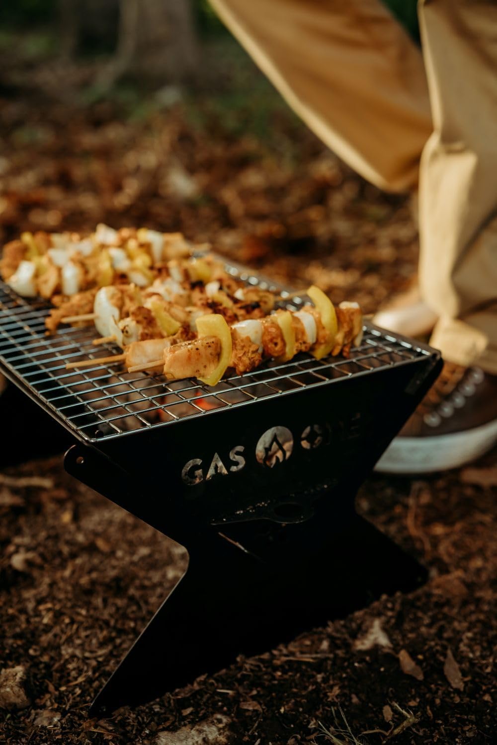 GasOne 15” Portable Charcoal Grill – Foldable BBQ Grill – Camping Grills for Backyard, Bonfire, Patio – Heavy-Duty Portable Fire Pit – Camp Cooking Gear