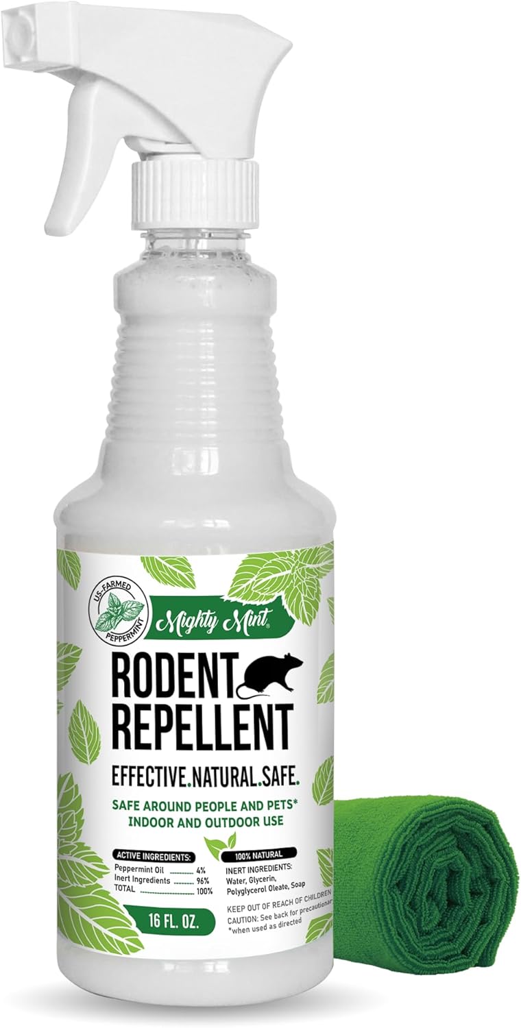 Mighty Mint Peppermint Oil Insect Repellent Spray – Natural Indoor & Outdoor Bug Control for Spiders, Ants, Roaches, and More – Plant-Based, Extra-Strong Formula - 16 oz