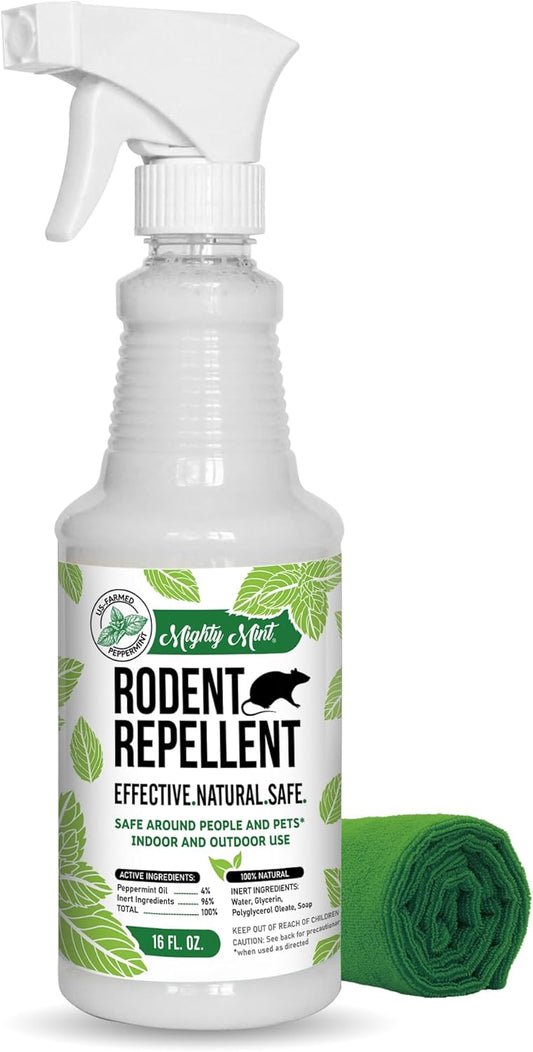 Mighty Mint Peppermint Oil Insect Repellent Spray – Natural Indoor & Outdoor Bug Control for Spiders, Ants, Roaches, and More – Plant-Based, Extra-Strong Formula - 16 oz
