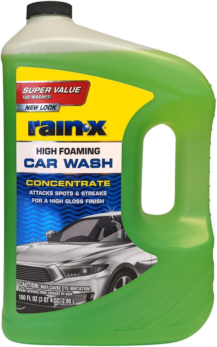 Rain-X 620191 Foaming Car Wash - 100 fl oz. High-Foaming, Concentrated Formula for Greater Cleaning Action, Safely Lifting Dirt, Grime and Residues for an Exceptional Clean