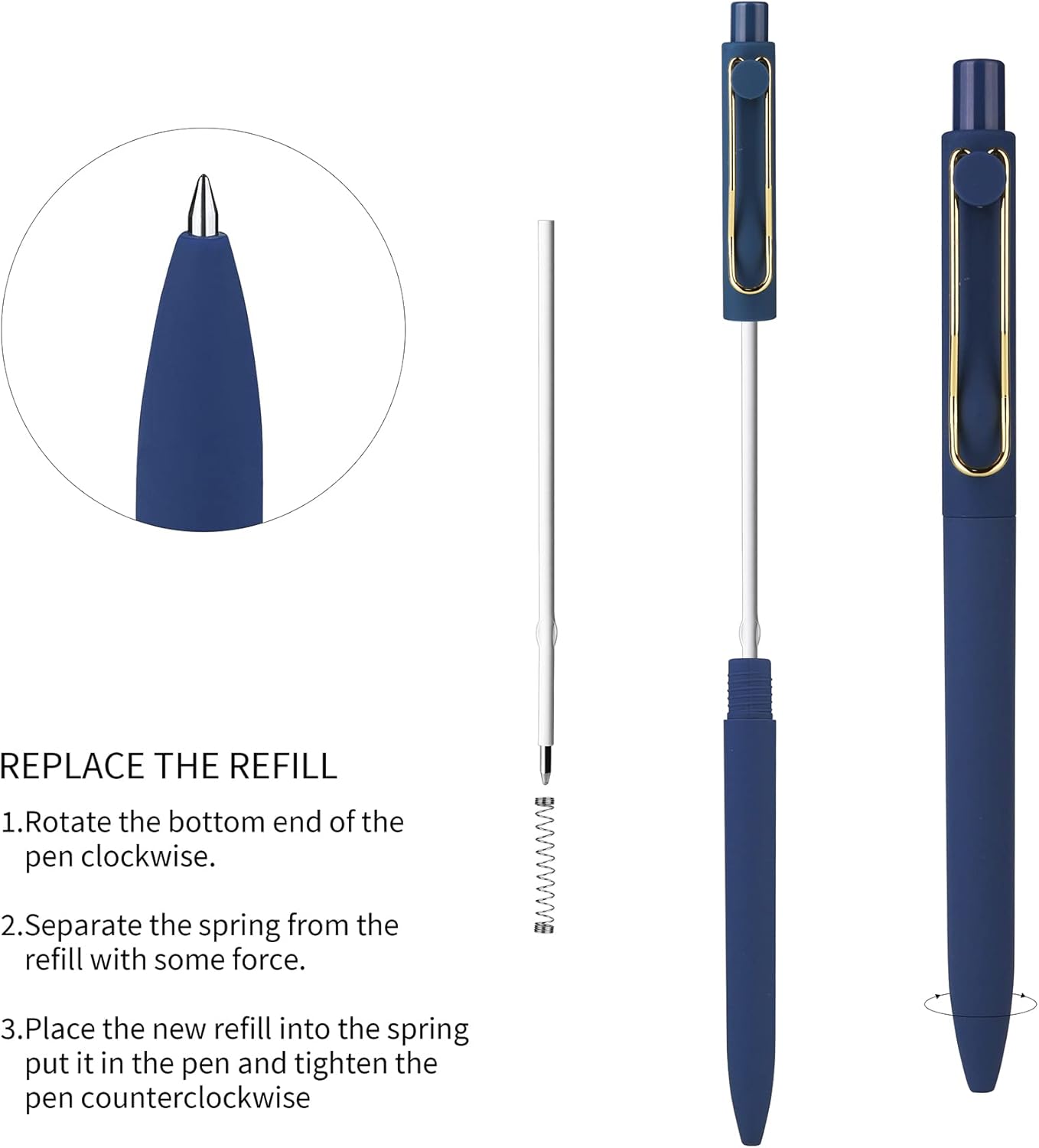 WY WENYUAN Ballpoint Pens, Pens Fine Point Smooth Writing, Nice Teacher Pens For Journaling, Black Ink 1.0 Mm Office Desk Accessories, Aesthetic Gift School Office Supplies For Note Taking