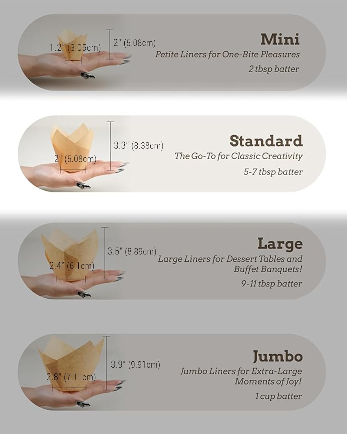 200pcs Natural Tulip Cupcake Liners for Baking Cups Unbleached European Parchment paper Tulip Muffin Liners, Cupcake Wrapper for Party, Christmas