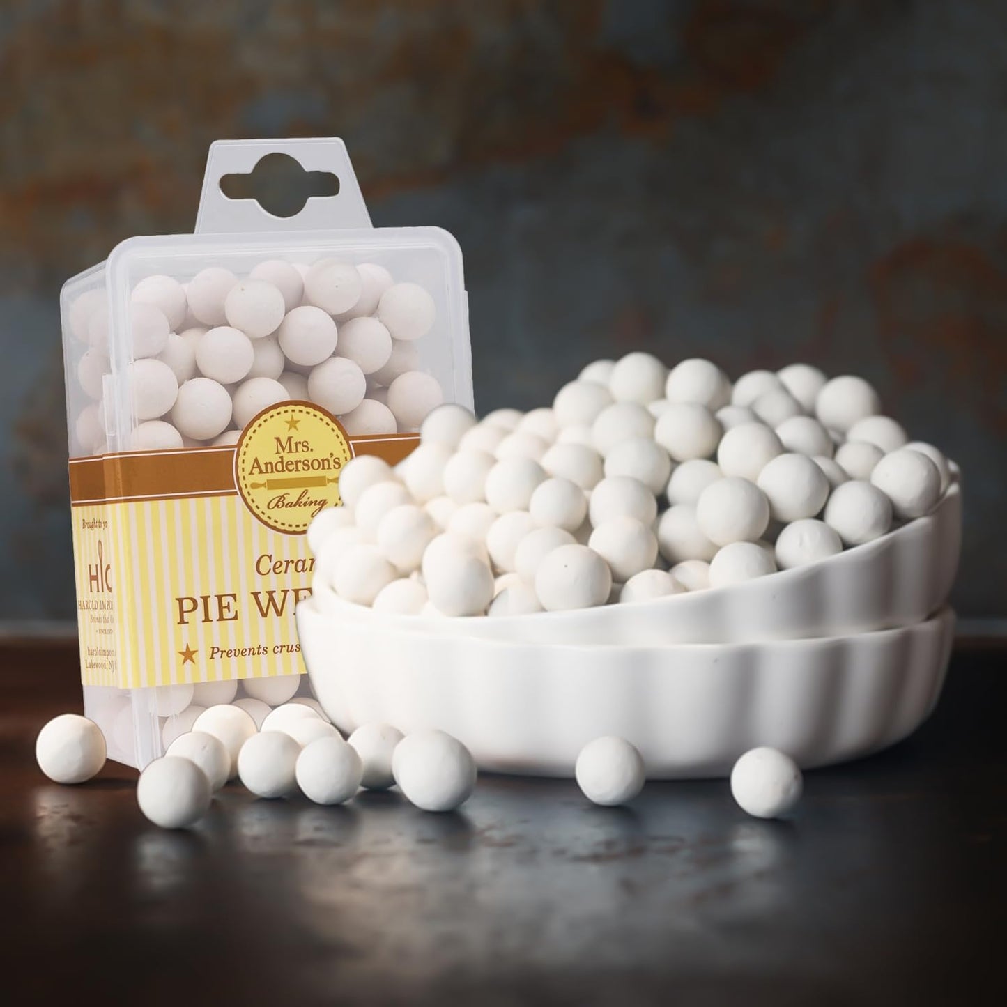 Mrs. Anderson's Baking Pie Weights | Natural Ceramic Stoneware Beads for Blind Baking | Heat-Safe, Food-Safe, Easy to Use | Prevents Shrinking, Puffing, Bubbling | Individual Weighted Balls