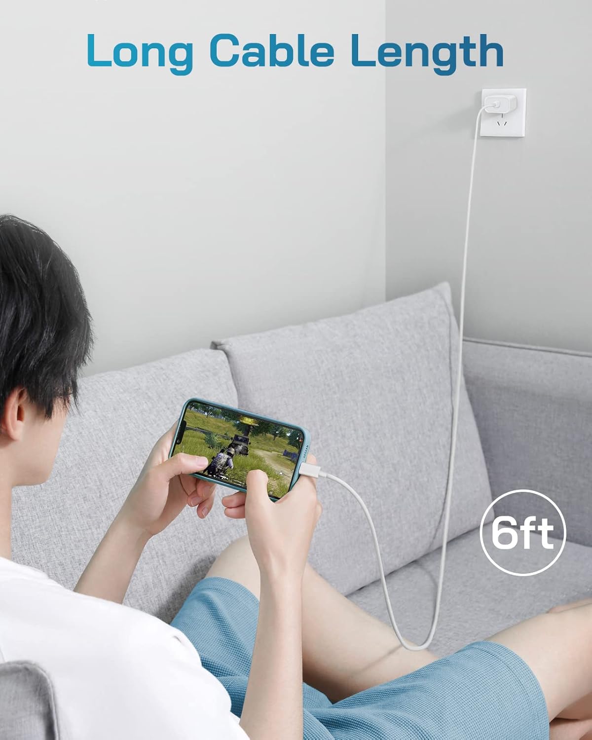 i Phone Charger Fast Charging-20W USB-C Block with 6 Ft Cord [MFi Certified] Compatible with i Phone 14/13/12/11/X Series, i Pad & More [3 Pack]