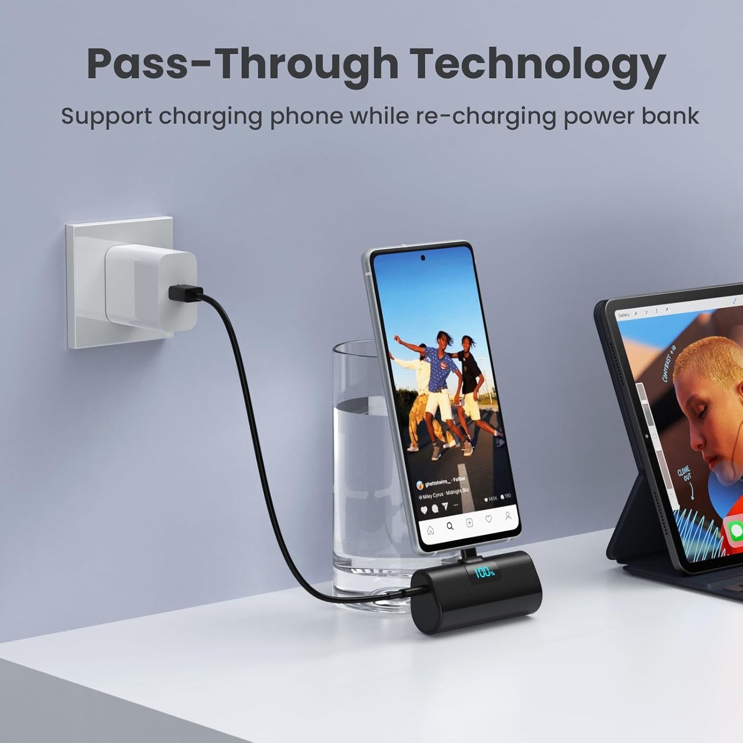 [2-Pack]Portable Charger for iPhone 16 Series,Upgraded 5200mAh PD USB C Power Bank Built-in USB-C Connector, Battery Pack Compatible with iPhone 16/16 Plus/16 Pro/16 Pro Max/15 Series, Samsung, Android