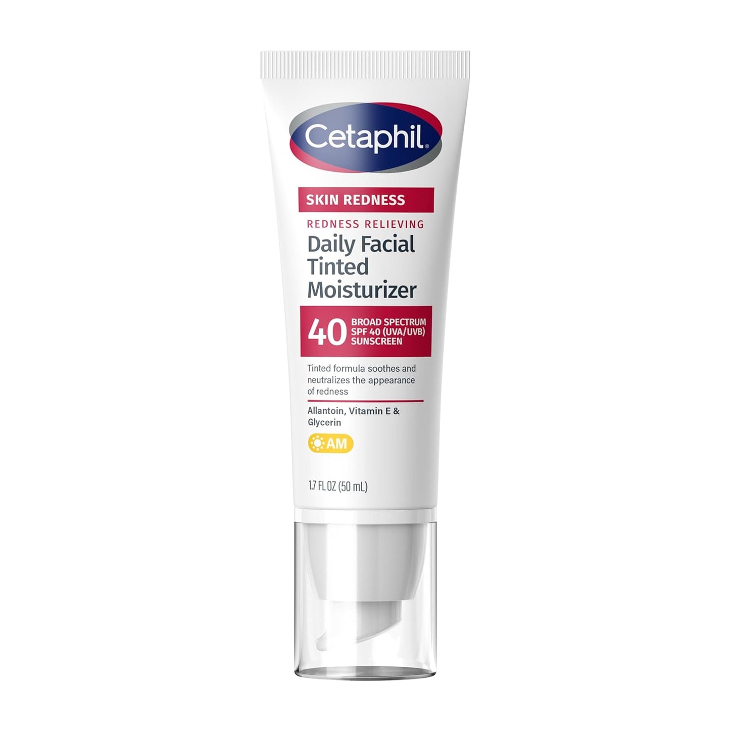 CETAPHIL Redness Relieving Daily Facial Moisturizer SPF 40, 1.7 fl oz, Broad spectrum Sunscreen, Neutral Tint, For Redness-Prone Skin