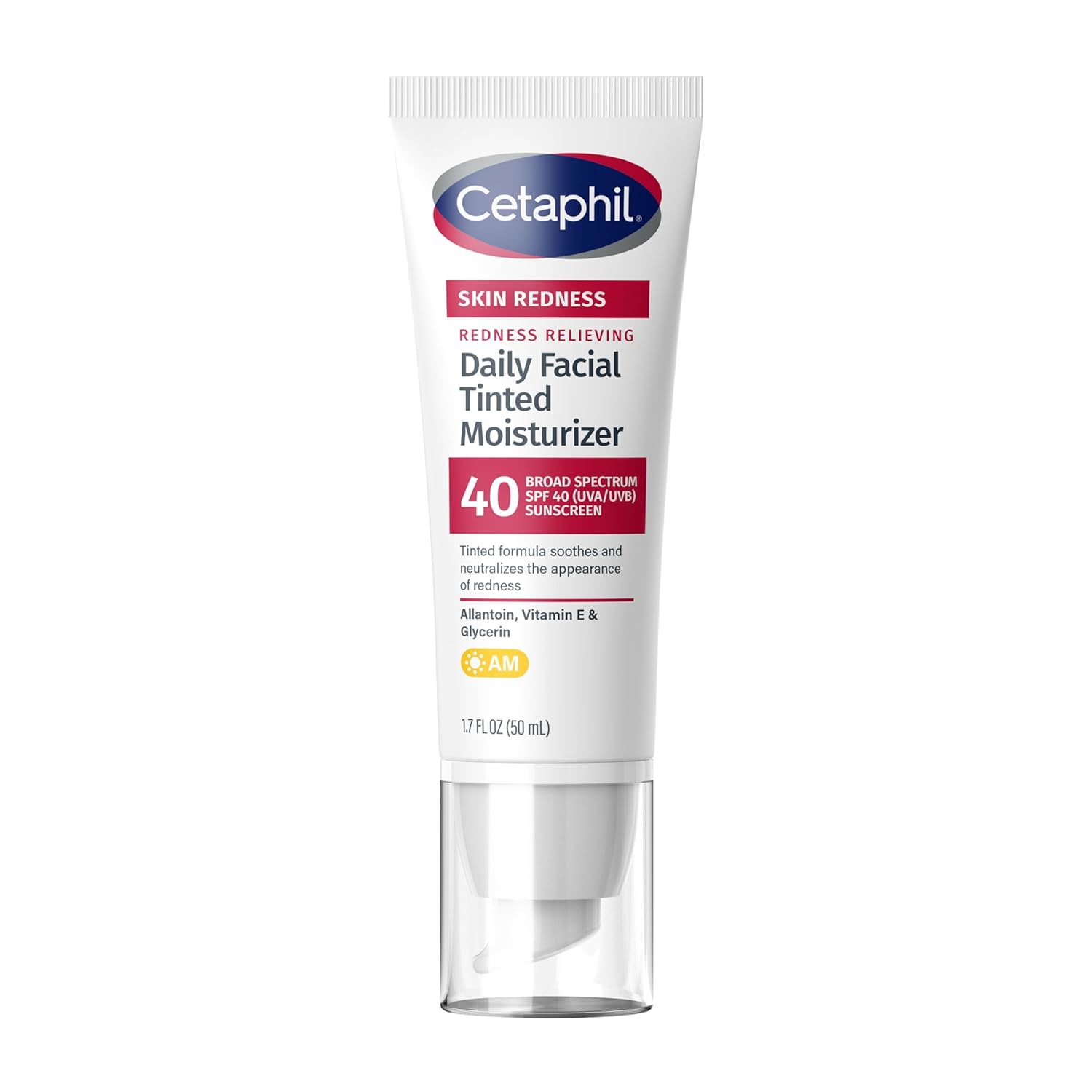 CETAPHIL Redness Relieving Daily Facial Moisturizer SPF 40, 1.7 fl oz, Broad spectrum Sunscreen, Neutral Tint, For Redness-Prone Skin