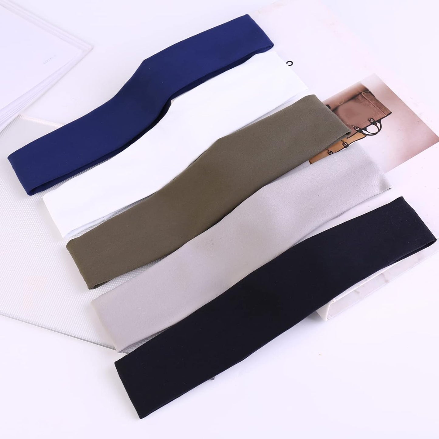 Sports Headbands for Men (5 Pack), Moisture Wicking Workout Headband, Sweatband Headbands for Running, Cycling, Football, Yoga, Hairband for Women and Men