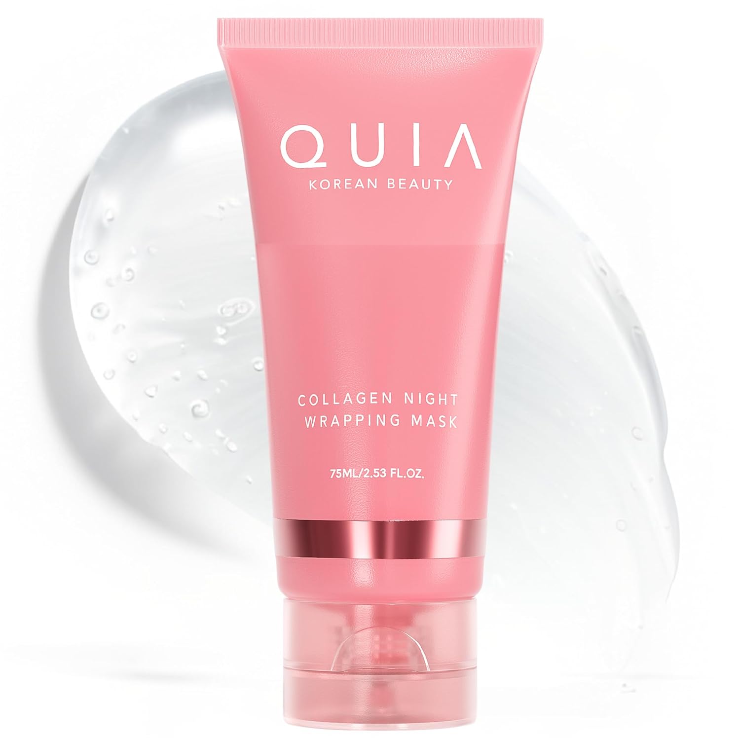 QUIA Overnight Collagen Wrapping Mask – Wake Up with Firmer, Hydrated Skin – Easy Peel-Off Formula – Korean Skincare for Radiance and Elasticity – For All Skin Types, 75ml
