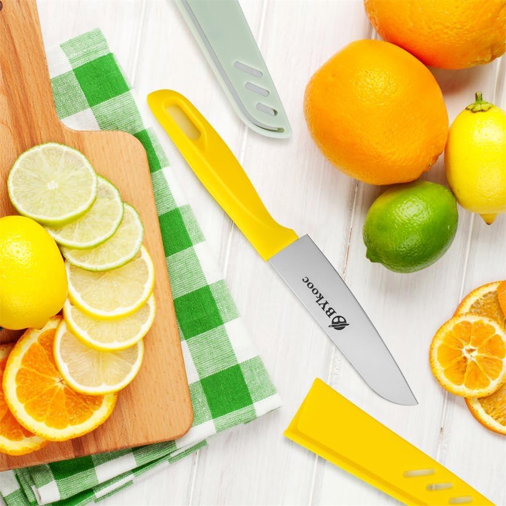 8-Piece Paring Knife Set – German Steel with Sheaths & Ergonomic Handles - Cart Shape