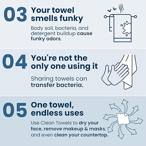 Clean Skin Club Clean Towels XL™, 100% USDA Biobased Face Towel, Disposable Face Towelette, Eczema Association Accepted, Makeup Remover Dry Wipes, Ultra Soft, 100 Ct, 2 Pack