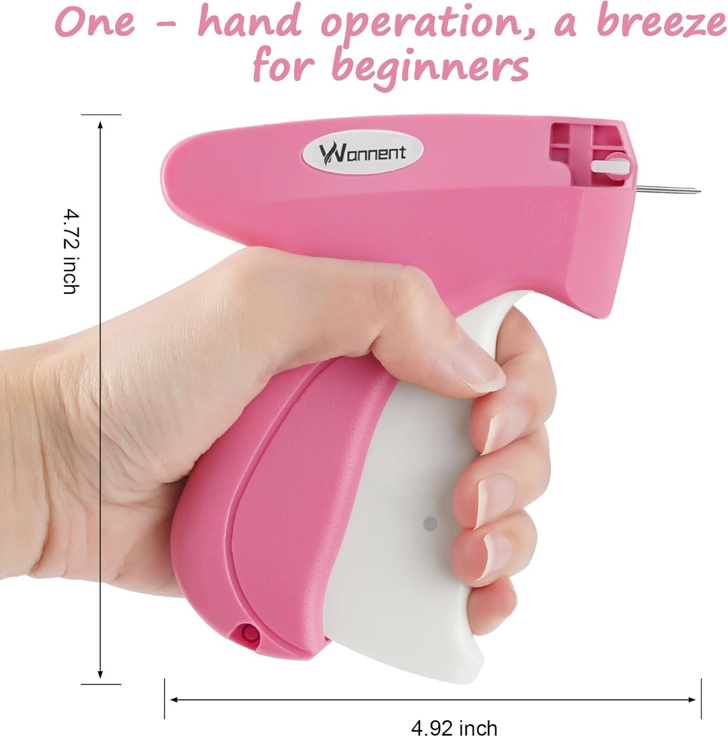 Stitch Gun for Clothes Stitchy Tagging Gun for Clothing Stitchy Quick Clothing Fixer -Includes 1,000 Black Fasteners & 1,000 White Fasteners & 6 Needles(hotpink+White)