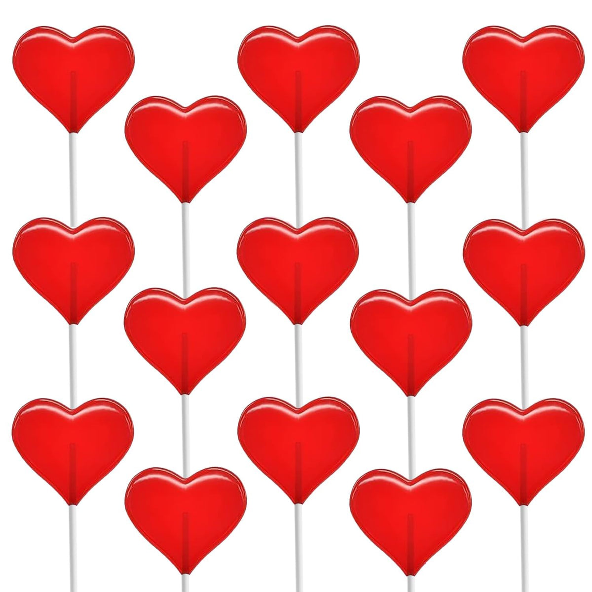 Fruidles Lollipops Mini Red Heart Shaped Strawberry Flavored Individually Wrapped, 5g 30 Lollipops Half-Pound
