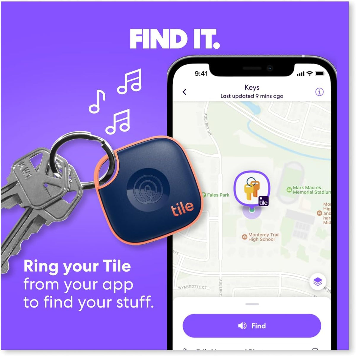 Tile Key Apply Tile by Life360 Mate Bluetooth Tracker, Keys Finder and Item Locator f ...