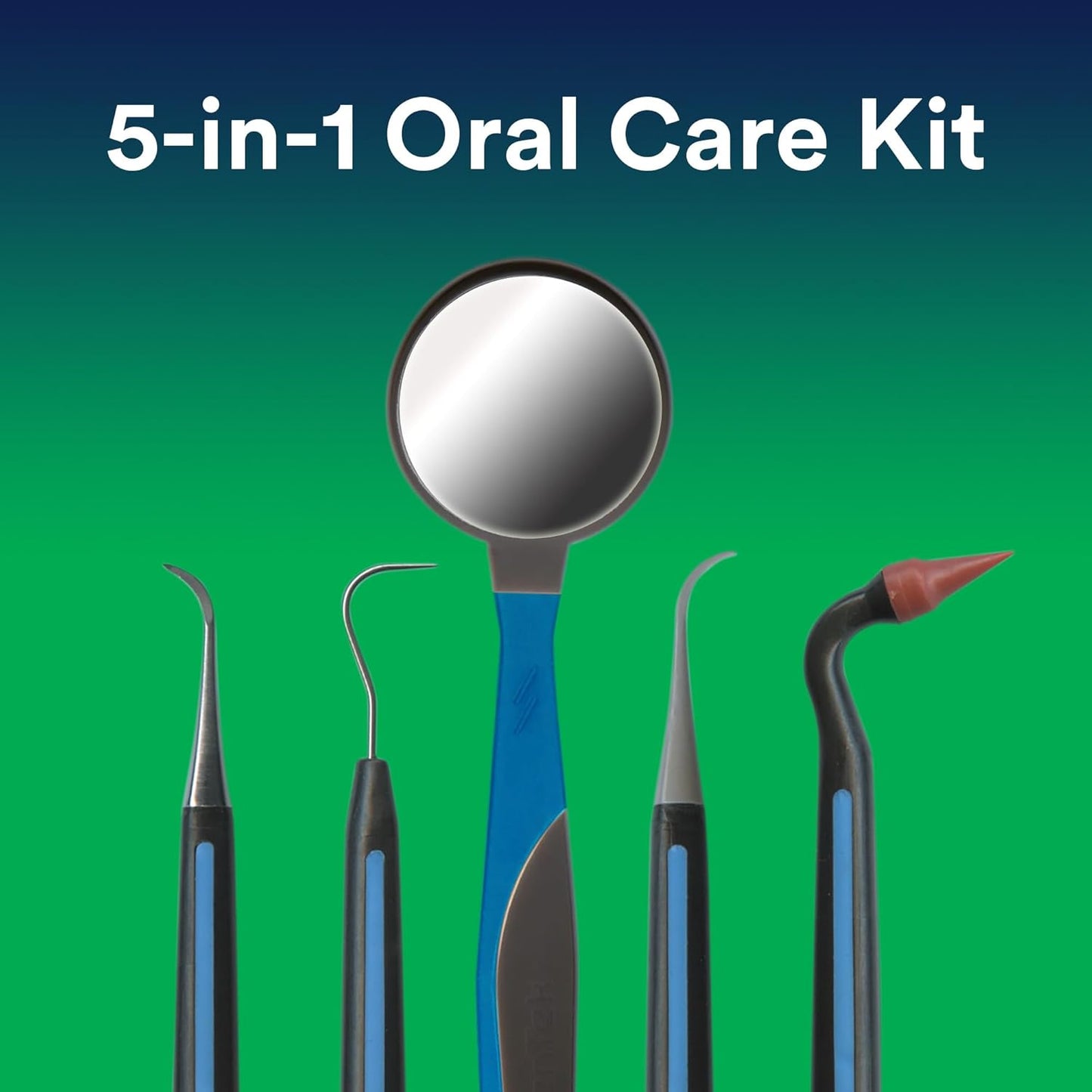 DenTek Professional Oral Care Kit, Complete Set of Dental Tools Including Mirror, Dental Pick, Scaler & Stimulator