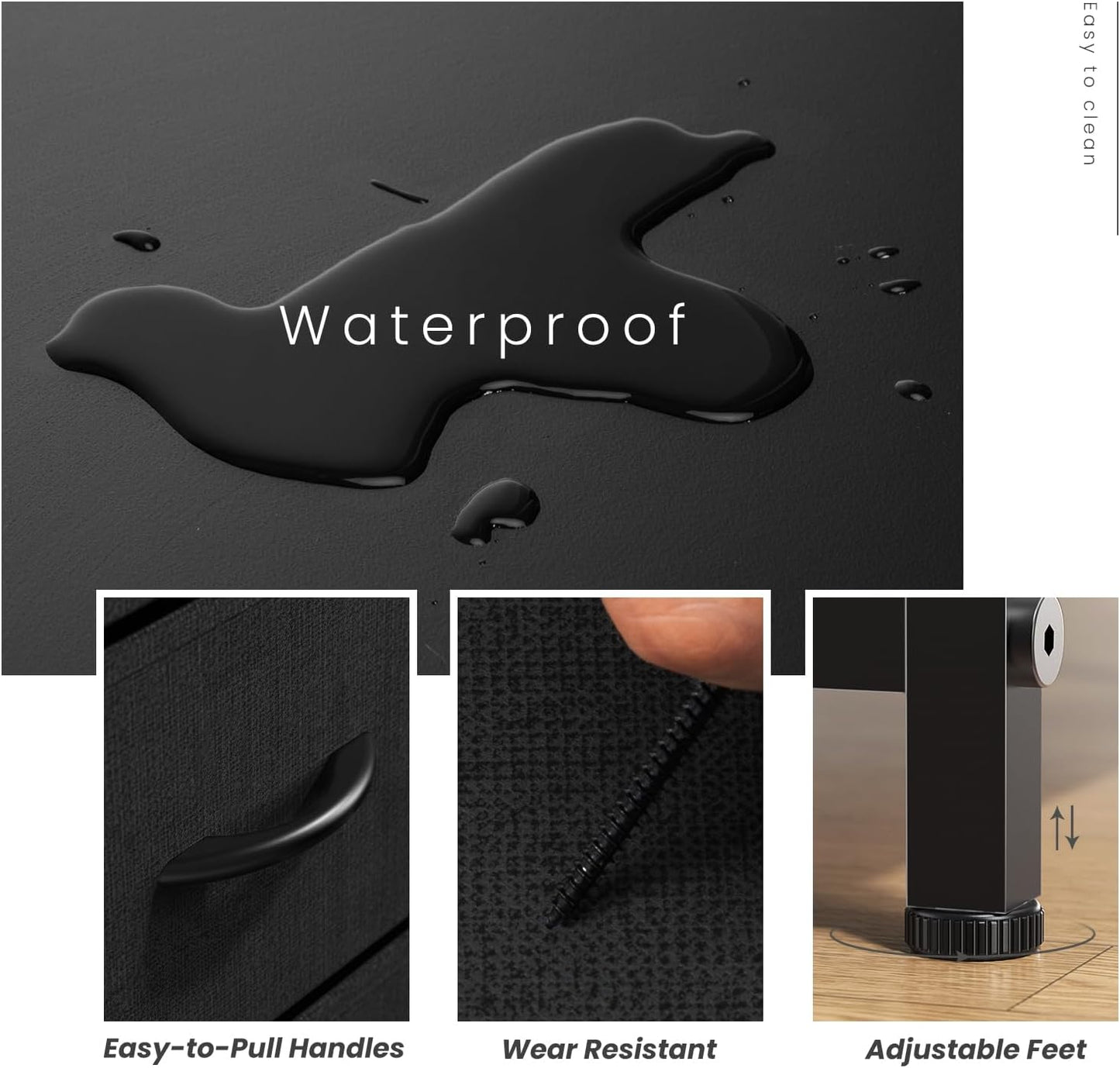 Sweetcrispy Dresser, Dresser for Bedroom Drawer Organizer Storage Drawers, Fabric Storage Tower with 8 Drawers, Chest of Drawers with Steel Frame, Wood Top for Nursery, Living Room, Closet